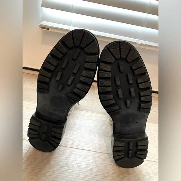 Aquatalia Lilah Leather Mid-Calf Boots Cream 7 - Picture 14 of 15